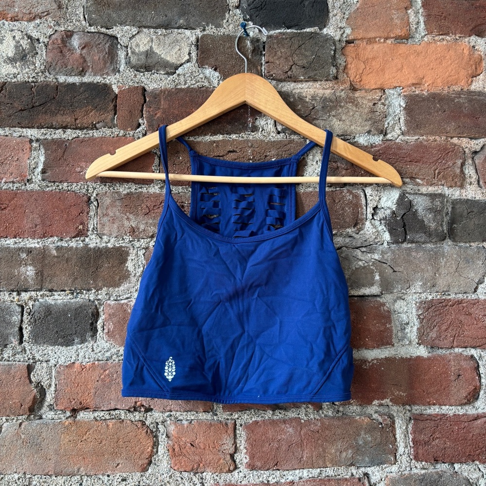 Free people movement | navy sports bra cutout back